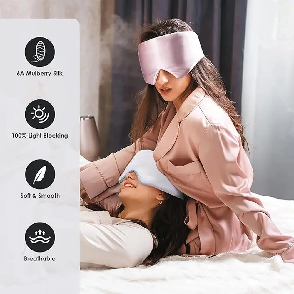 Mulberry Silk Sleeping Mask Eyepatch Blocking Light Eyemask Eyeshade Soft Padded Slaapmasker Travel Sleeping Aid for Sleep Patch